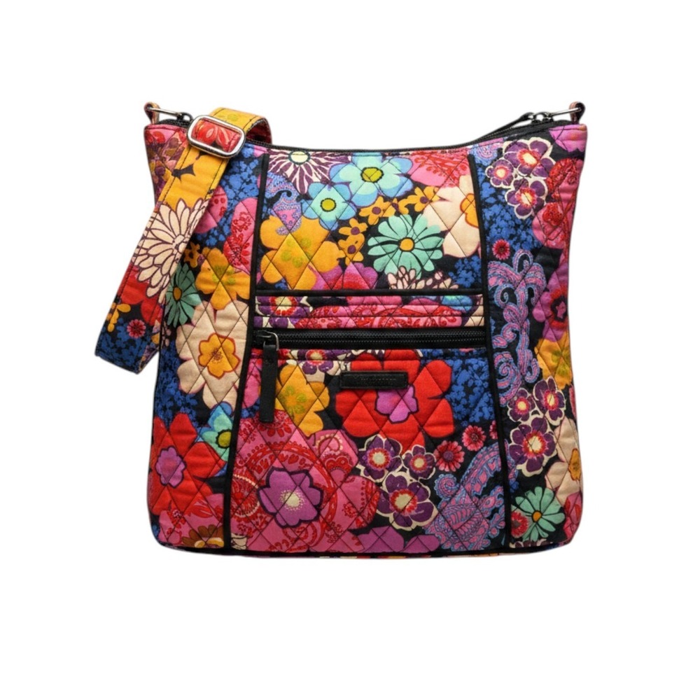 Vera Bradley Crossbody Bag Womens Medium Multicolor Floral Quilted Adjustable